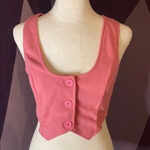 SHEIN Pink Fitted Crop Tank Top